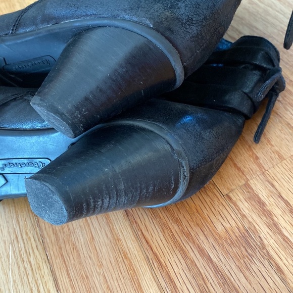 Baretraps Renew Womens Booties Shimmery Black Heeled Boots Tie Bow Knot Back 9.5 - Picture 10 of 10